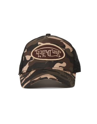 Von Dutch Camo Trucker Cap In Green
