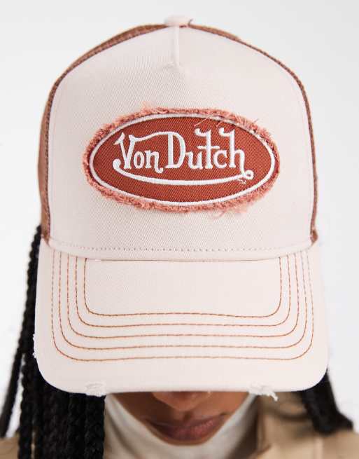 Von Dutch - Cappellino stile trucker color pesca effetto invecchiato