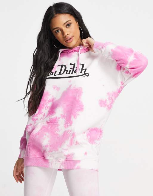 Pink tie dye online oversized hoodie