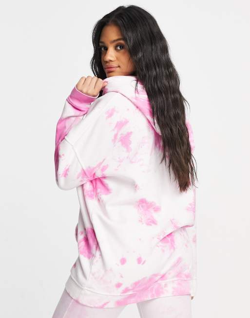 Von Dutch co ord oversized hoodie in pink tie dye