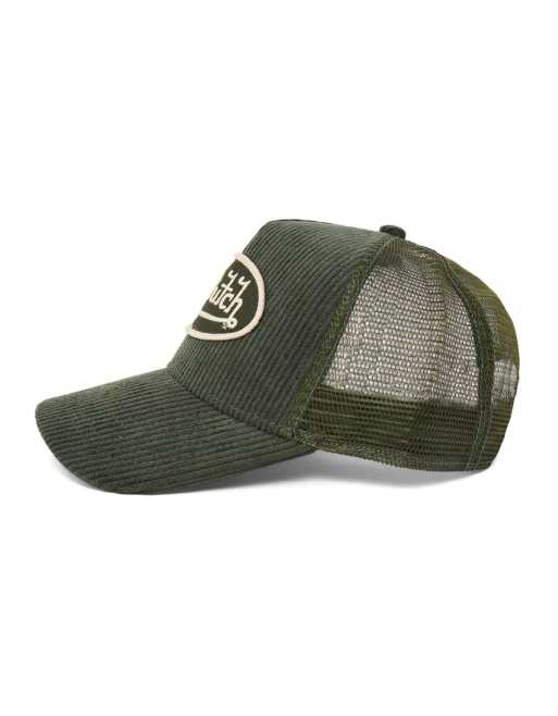 Von Dutch cordutch trucker cap in dark green, 2 of 3