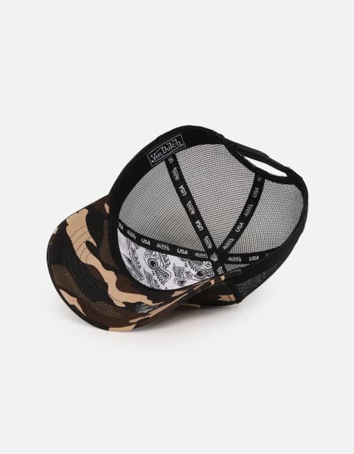 Von Dutch – Czapka trucker we wzór moro w kolorze khaki i brązowym, 3 z 3