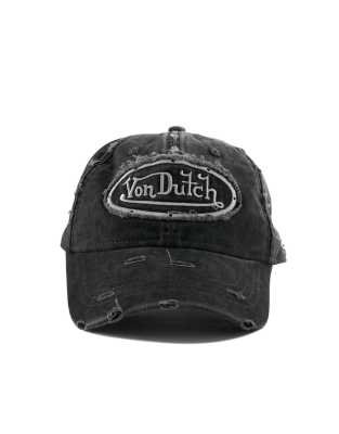 Von Dutch Von Dutch dad baseball cap in distressed black