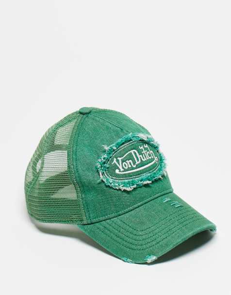 Von Dutch distressed trucker cap in green - view 1