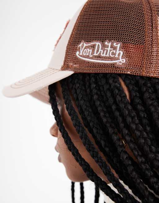 Von Dutch distressed trucker cap in peach, 3 of 3