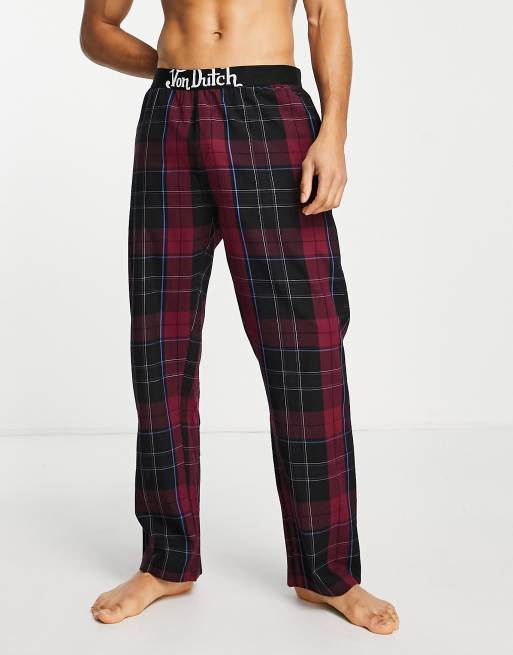 Von Dutch – Lounge-Hose in Schwarz kariert