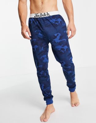 Von Dutch Von Dutch lounge pants in navy camo