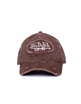 Von Dutch Von Dutch loves baseball cap in distressed brown