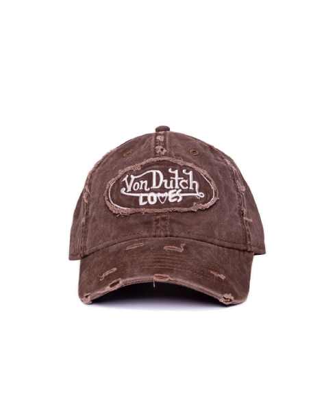 Von Dutch – Loves – Baseballkappe in Distressed-Braun - view 1