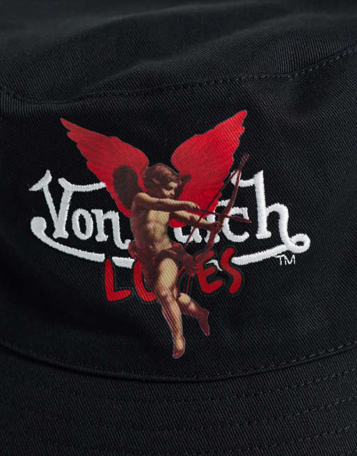 Von Dutch Loves bucket hat in black, 2 of 3