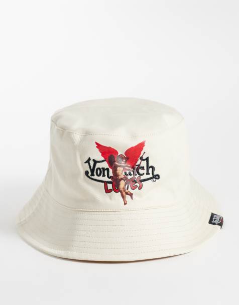 Von Dutch Loves bucket hat in cream - view 1