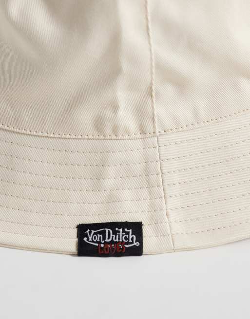 Von Dutch Loves bucket hat in cream, 3 of 3