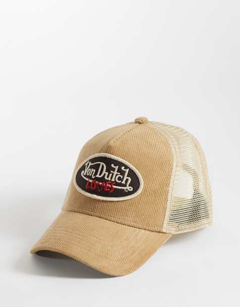 Von Dutch Loves cordutch trucker cap in sepia brown - view 1