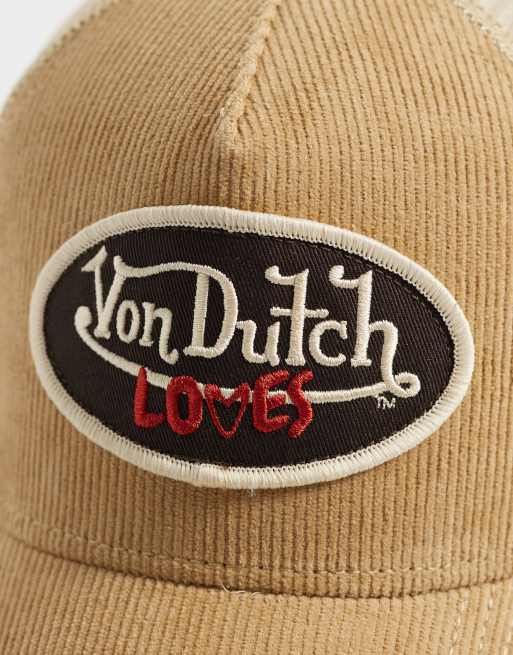 Von Dutch Loves cordutch trucker cap in sepia brown, 2 of 3