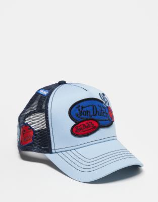Von Dutch Patches Trucker Cap In Blue