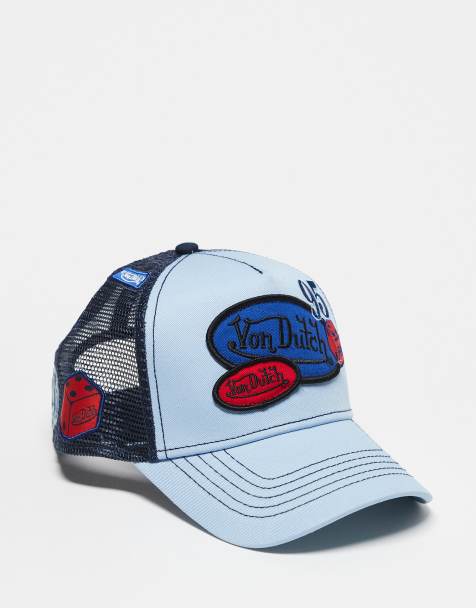 Von Dutch patches trucker cap in blue - view 1
