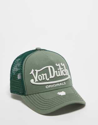 Von Dutch Von Dutch riverside trucker cap in khaki-Green