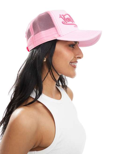 Von Dutch Riverside trucker cap in pink ASOS