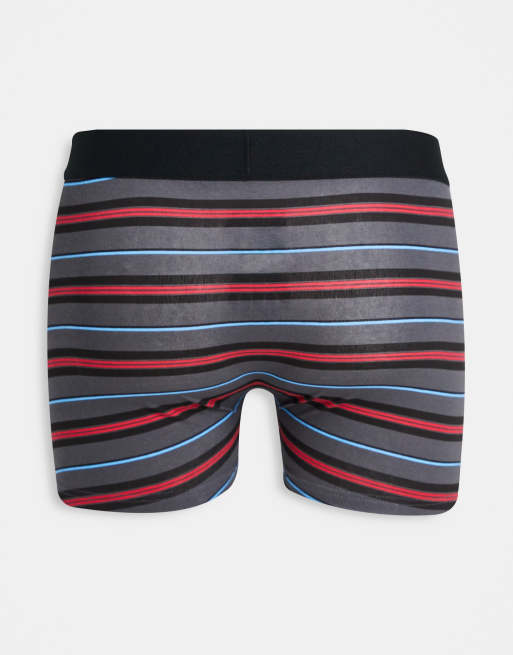 Von Dutch - Set van 3 boxershorts in rode en grijze strepen, 2 van 4