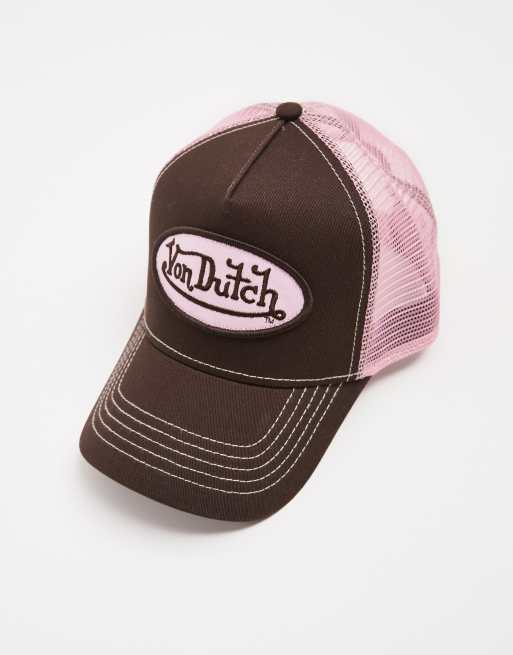 Von Dutch - Staple - Cappellino trucker marrone e rosa , 2 di 3