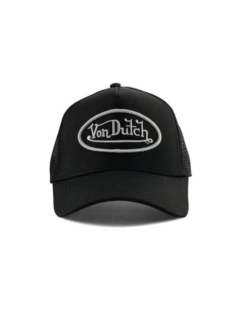 Von Dutch staple trucker cap in black and white - view 1