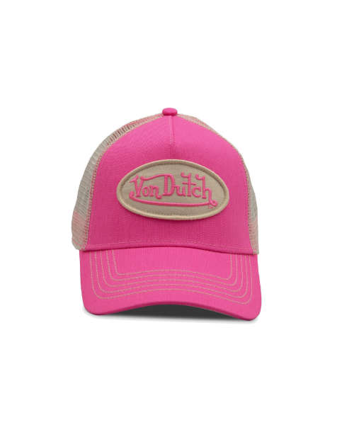 Von Dutch staple trucker cap in bright pink - view 1