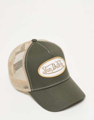 Von Dutch Von Dutch staple trucker cap in khaki-Green