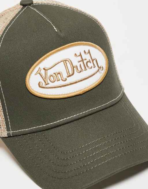 Von Dutch staple trucker cap in khaki, 2 of 3