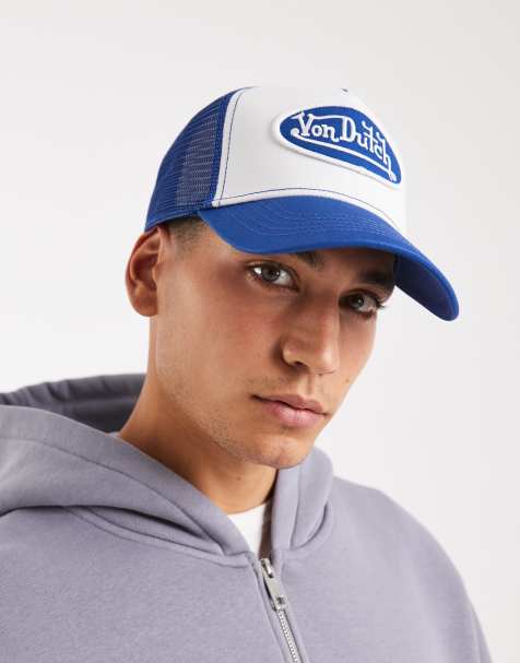 Von Dutch staple trucker cap in white and dark blue - view 1