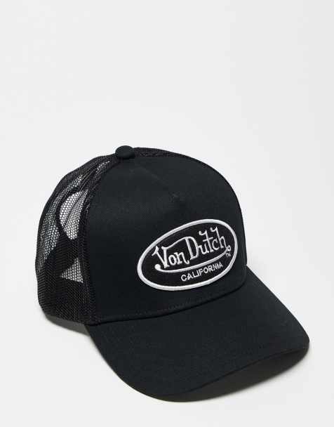 Von Dutch staple trucker cap with white logo in black - view 1