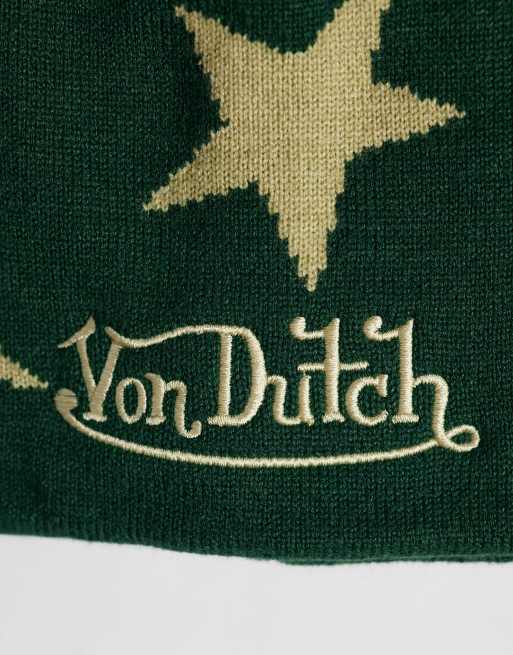 Von Dutch star beanie in forest green, 3 of 3