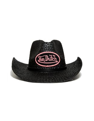 Von Dutch Straw Cowboy Hat In Black