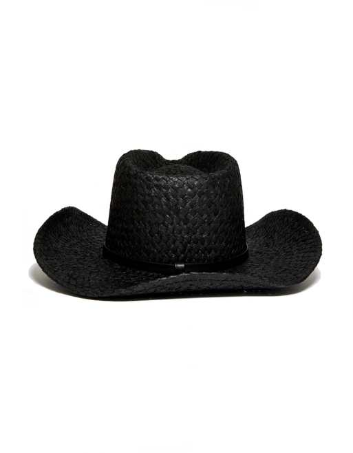 Von Dutch straw cowboy hat in black and pink | ASOS display picture 1