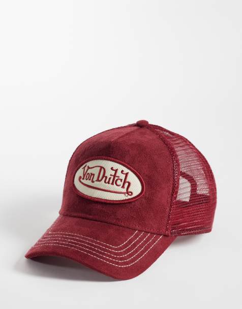 Von Dutch suede trucker cap in raspberry - view 1