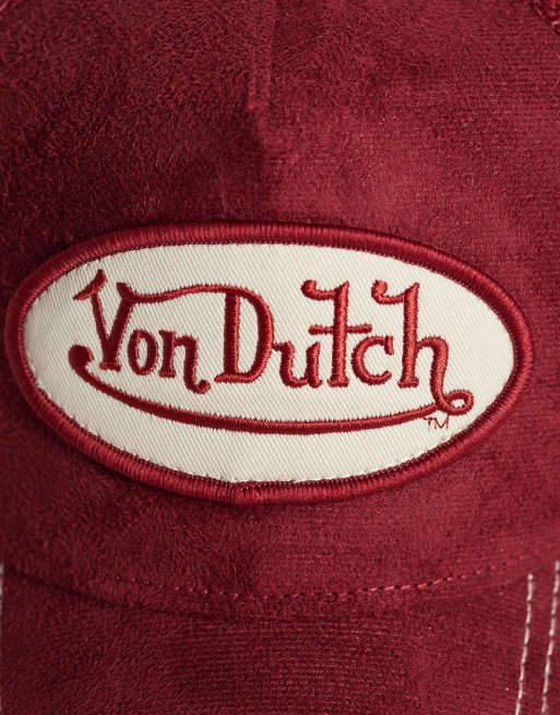 Von Dutch suede trucker cap in raspberry, 2 of 3