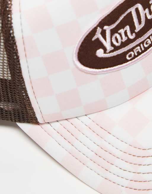 Von Dutch Tampa trucker cap in pink checkerboard print - exclusive to ASOS , 2 of 4