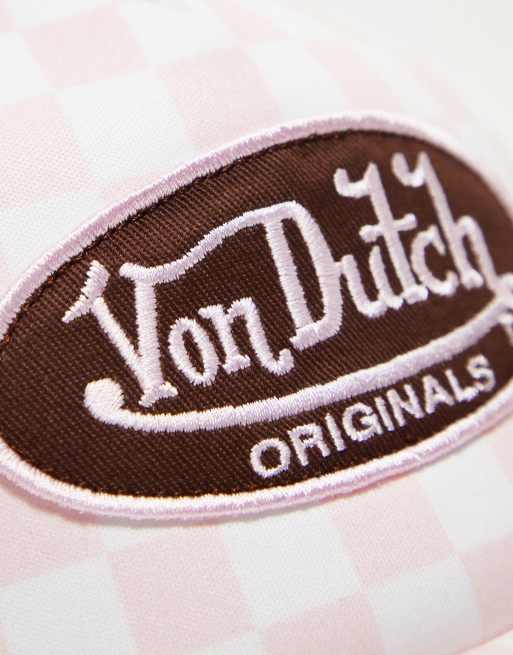 Von Dutch Tampa trucker cap in pink checkerboard print - exclusive to ASOS , 3 of 4