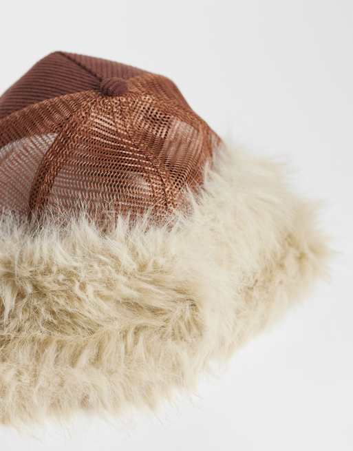 Von Dutch trapper faux fur cap in brown corduroy, 3 of 3