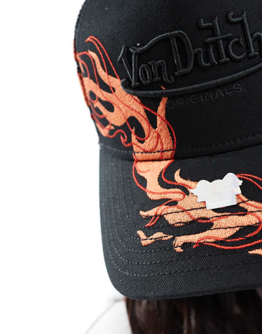 Von Dutch - Tribeca - Sort trucker-kasket med flammedetalje, 2 af 3