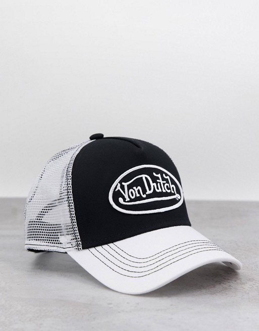 Von Dutch trucker cap in black and white