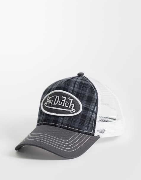 Von Dutch trucker cap in grey plaid - view 1