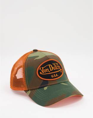 Von Dutch Von Dutch trucker cap in khaki camo-Green
