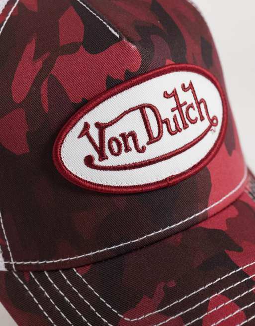 Von Dutch trucker cap in maroon camo and white, 3 of 3