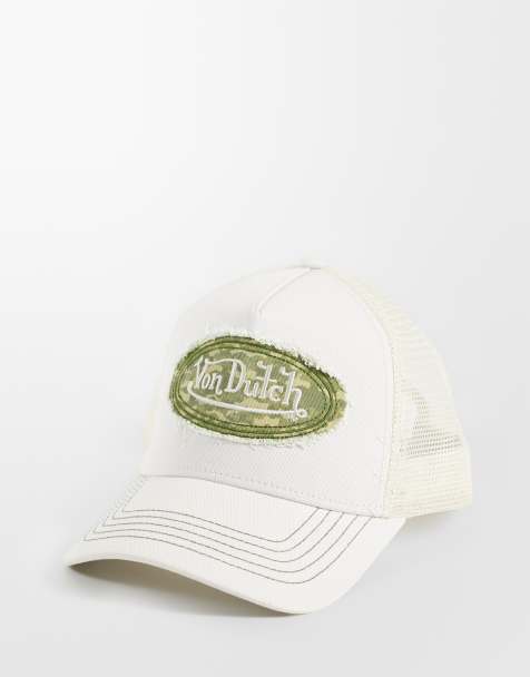 Von Dutch trucker cap in white with contrast camo logo - view 1