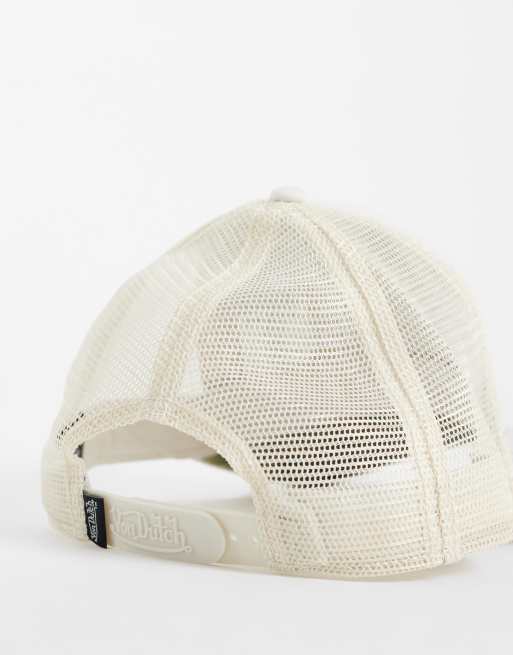 Von Dutch trucker cap in white with contrast camo logo, 2 of 3