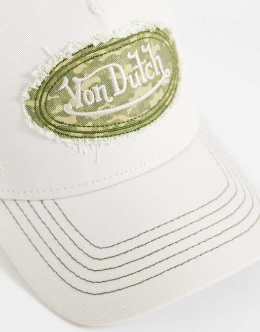Von Dutch trucker cap in white with contrast camo logo, 3 of 3
