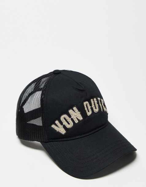 Von Dutch trucker cap with boucle logo in black - view 1