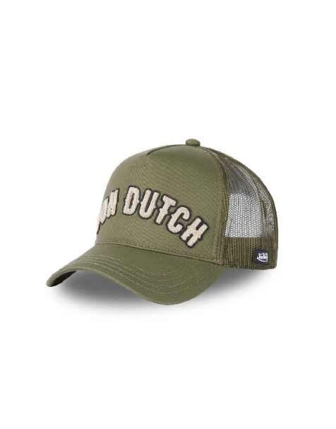 Von Dutch trucker cap with boucle logo in green - view 1