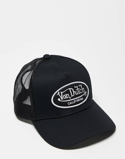 Von Dutch trucker cap with white logo in black