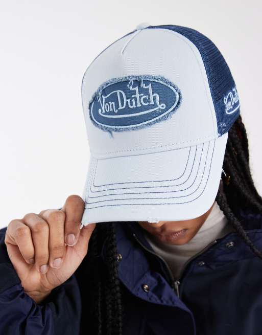 Von Dutch – Trucker-Kappe in Hellblau mit Used-Details, 3 von 3